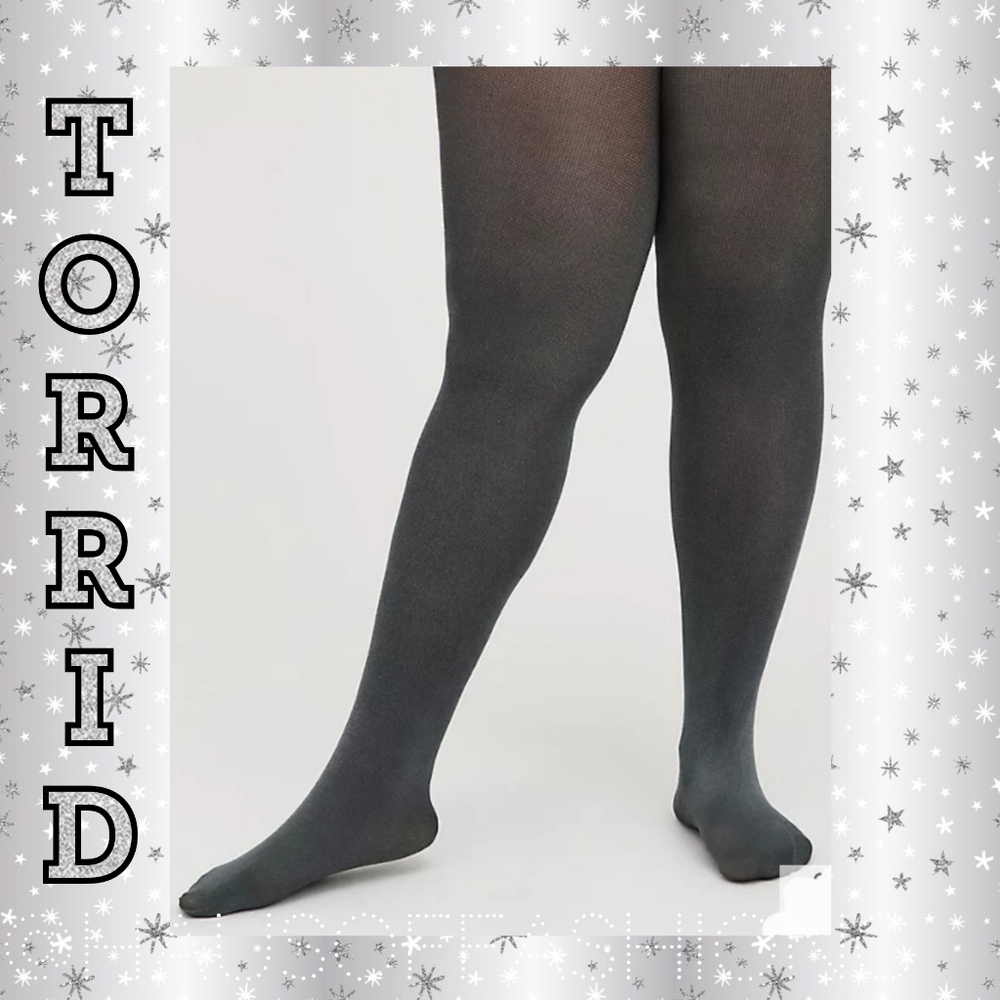 BOGO TORRID Shine Tights - Silver and Grey! New!